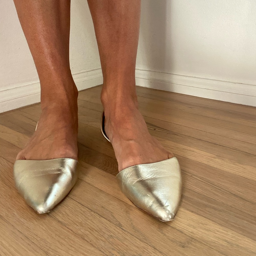 Gold Flat Slippers - image 3